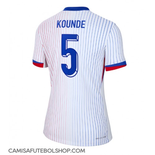 Camisa de time de futebol França Jules Kounde #5 Replicas 2º Equipamento Feminina Europeu 2024 Manga Curta